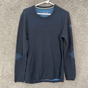 Smartwool Intraknit 200 Shirt Mens M Blue Merino Wool Long Sleeve Base Layer